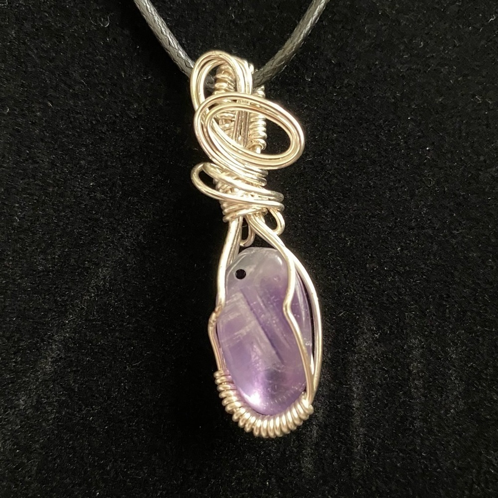 Artisan Wire Wrapped Amethyst Pendant